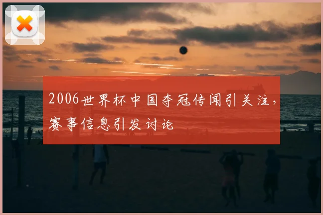 2006世界杯中国夺冠传闻引关注,赛事信息引发讨论